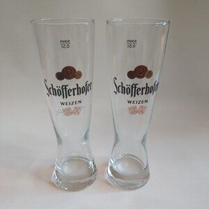 Attractive Schofferhofer Weizen Glasses PAIR 0,5l German Wheat Beer Glass